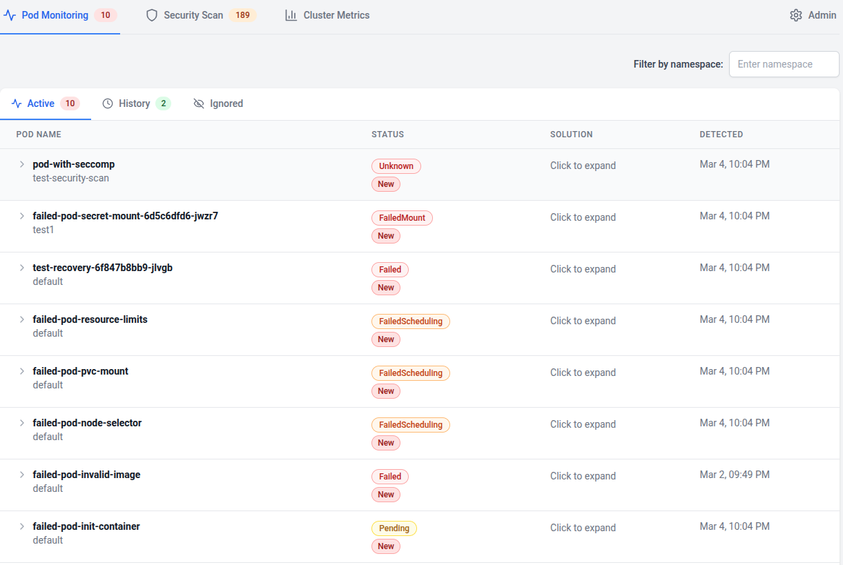 Real-Time Kubernetes Pod Monitoring